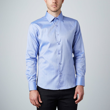 Herringbone Dress Shirt // Light Blue (US: 14R)