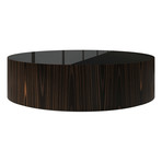 Berkeley 43" Coffee Table (Black Glass + Cathedral Ebony)