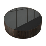 Berkeley 43" Coffee Table (Black Glass + Cathedral Ebony)