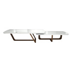 Belvedere Nested Coffee Tables // White Glass + Natural