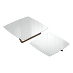 Belvedere Nested Coffee Tables // White Glass + Natural