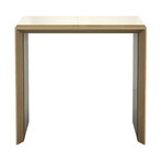 Beckenham Side Table // Glossy White + Walnut (Beige Lacquer + Natural Oak)