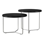 Adelphi Nesting Side Tables // Black Reclaimed Leather