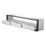 Beckenham 79in. Media Console // Glossy White + Walnut