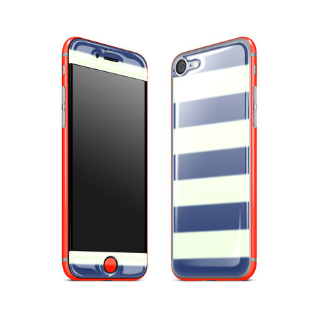 Glow Gel Combo // Nautical Striped + Neon Red (iPhone 7)