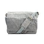 Trevor Vegan Leather Messenger Bag // Charcoal