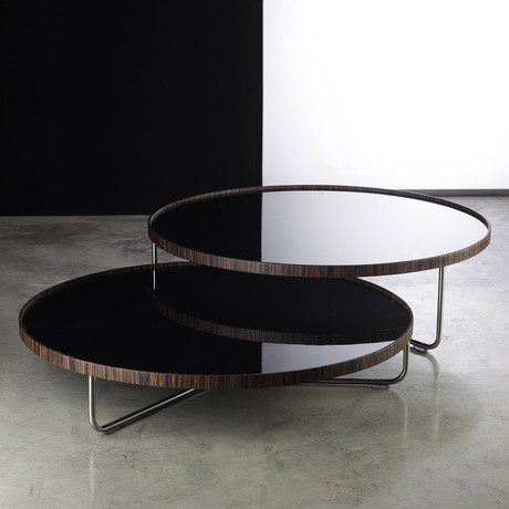 Adelphi Nesting Coffee Tables (Black Lacquer + Cathedral Ebony)