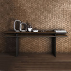 Kensington Console (Natural Oak + Bronze)