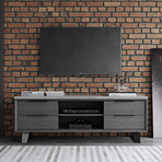 Amsterdam Media Cabinet // Gray Concrete + Gray Oak