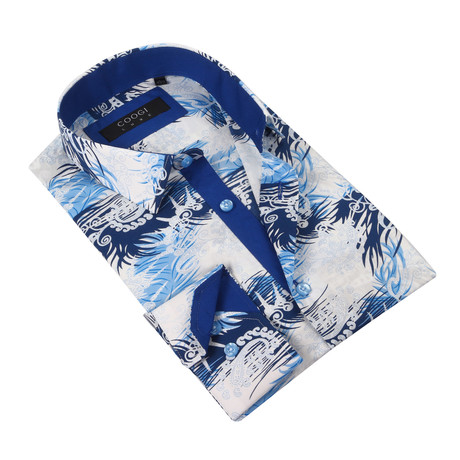 Design Dress Shirt // White + Blue (S)