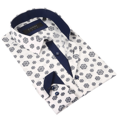 Mercer Dress Shirt // White + Navy (S)