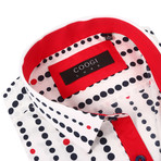 Dot Dress Shirt // White + Red + Black (2XL)