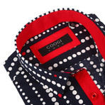 Dot Dress Shirt // Navy + Red + White (M)