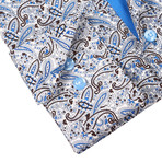 Roker Dress Shirt // White + Light Blue Paisley (XL)