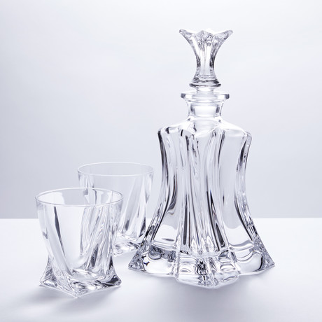 Aloha Glass Whiskey Decanter + 6 Tumblers