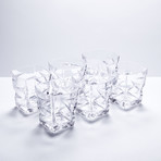 New Age Crystal Whiskey Decanter + 6 Tumblers
