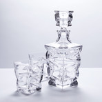 New Age Crystal Whiskey Decanter + 6 Tumblers