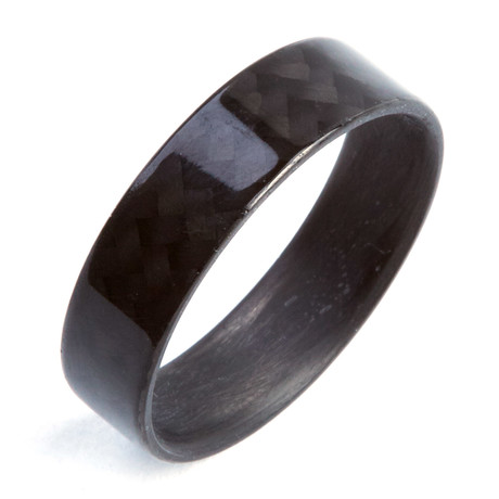 Carbon Fiber Twill Gloss Ring // 6mm (Size 5)