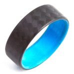 Carbon Fiber Twill Ring // Blue // 8mm (Size 7)