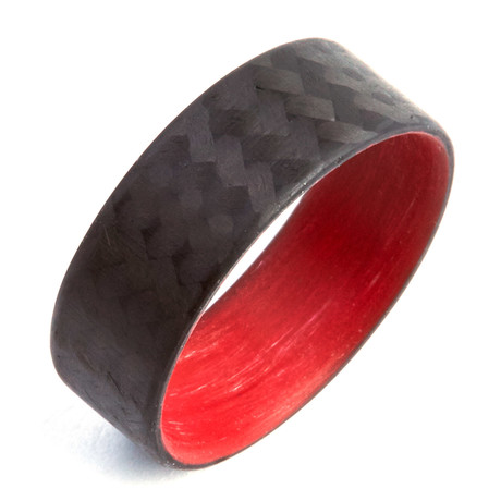 Carbon Fiber Twill Ring // Red // 6mm (Size 7)