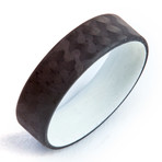 Carbon Fiber Twill Ring // White // 6mm (Size 5)