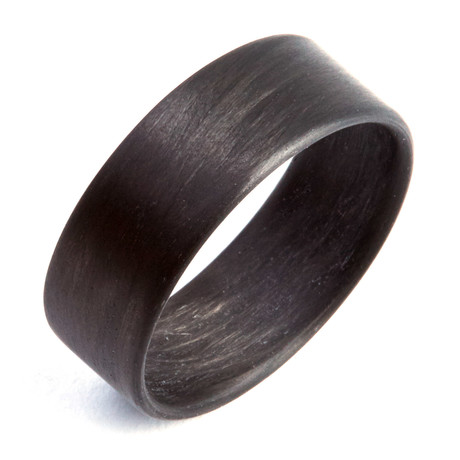 Carbon Fiber Unidirectional Black Ring // 8mm (Size 7)