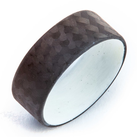 Carbon Fiber Twill Ring // White // 8mm (Size 5)