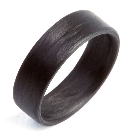 Carbon Fiber Unidirectional Black Ring // 6mm (Size 7)