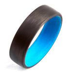 Carbon Fiber Unidirectional Ring // Blue // 6mm (Size 7)