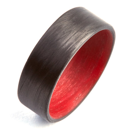 Carbon Fiber Unidirectional Ring // Red // 8mm (Size 5)