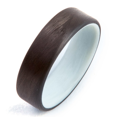 Carbon Fiber Unidirectional Ring // White // 6mm (Size 5)