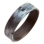 Texalium Silver Ring // Black Carbon // 6mm (Size 7)