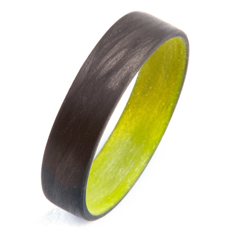 Carbon Unidirectional Ring // Yellow // 6mm (Size 5)