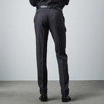 Solid Textured Weave 2-Button Wool Suit // Dark Grey (Euro: 46)