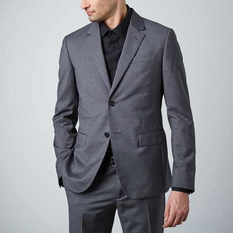 Pinstripe 2-Button Wool Suit // Grey (Euro: 46)