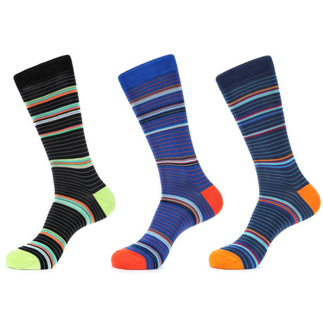 Mixed Stripe Sock Pack // Set of 3