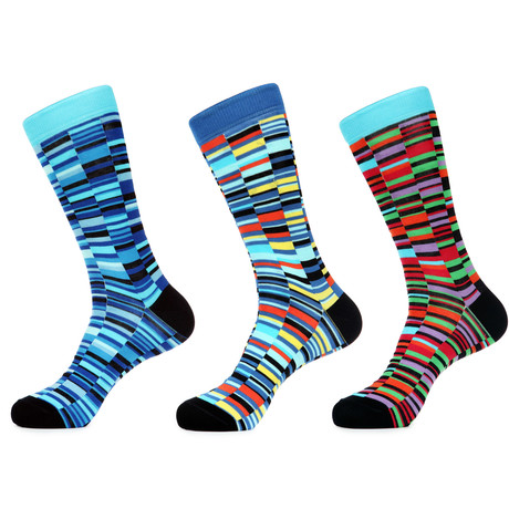 Jagged Striped Sock Pack // Set of 3