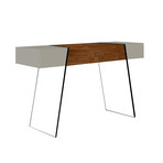 IL VETRO CABANA // Console Table (Walnut Veneer + Gray Lacquer)