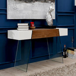 IL VETRO CABANA // Console Table (Walnut Veneer + Gray Lacquer)