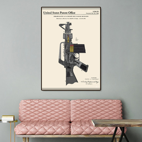 AR-15 Semi-Automatic Rifle Patent (16"W x 20"H x 2"D)