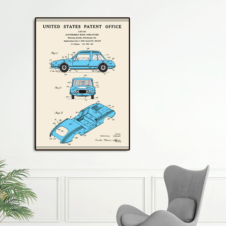 Automobile Body Patent (16"W x 20"H x 2"D)