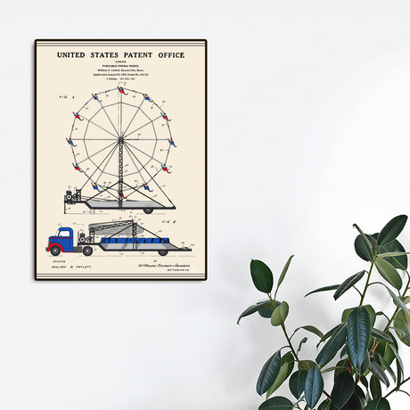 Ferris Wheel Patent (16"W x 20"H x 2"D)