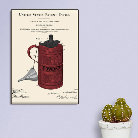 Gunpowder Can Patent (16"W x 20"H x 2"D)