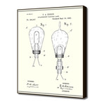 Thomas Edison Light Bulb Patent (16"W x 20"H x 2"D)