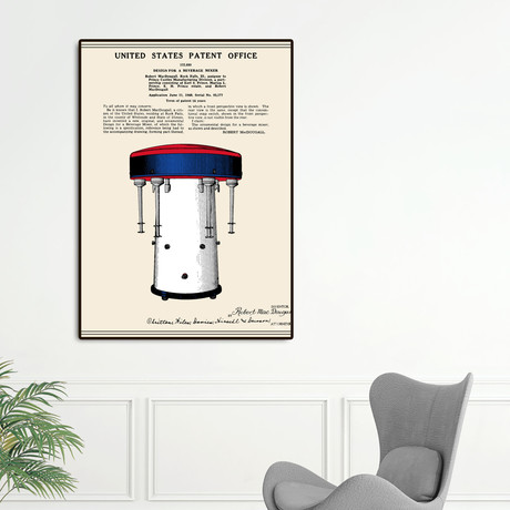 Milkshake Machine Patent (16"W x 20"H x 2"D)