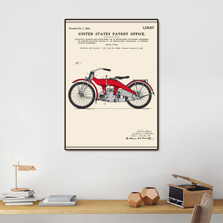 Motorcycle Patent (16"W x 20"H x 2"D)