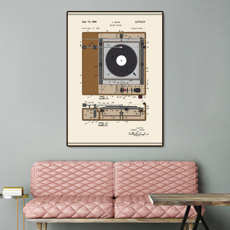Record Player Patent (16"W x 20"H x 2"D)