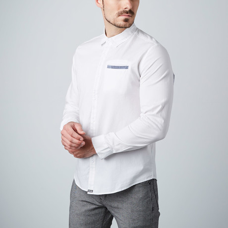 Burnside Button-Up Woven Shirt // White (S)