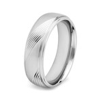 Alternating Diagonal Grooved Ring (Size 9)