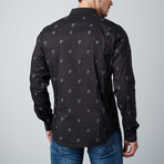 Long Sleeve Skull Print Shirt // Black (S)